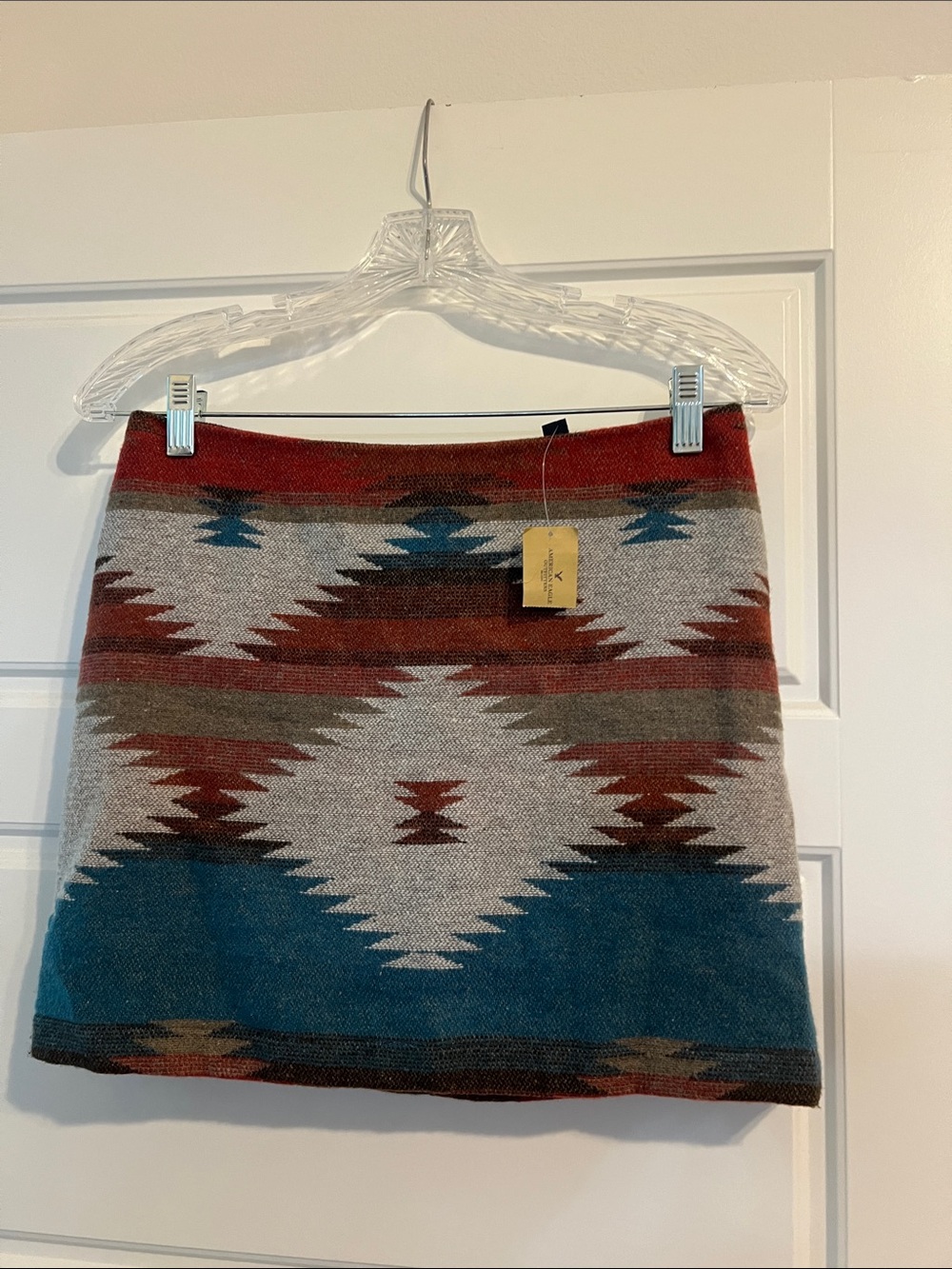 American Eagle Outfitters Aztec Knit Mini Skirt in Rust, Teal & Gray
